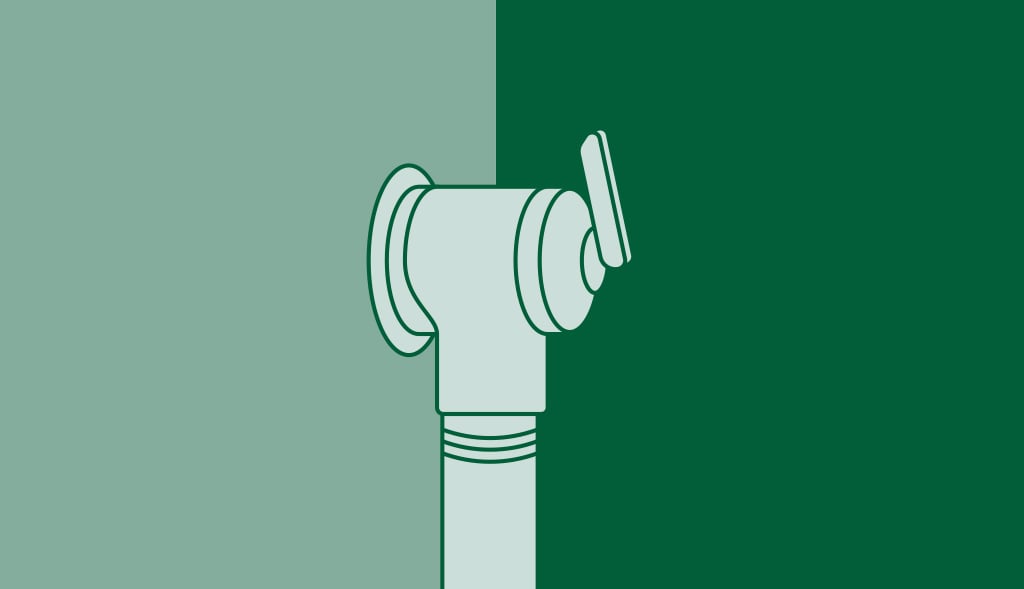 Detailed illustration of a pressure relief valve installed on a hot water tank