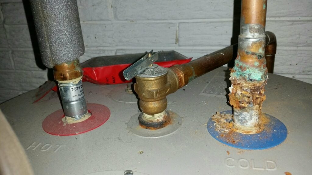 Water heater leaking - Inlet cold water pipe leaks