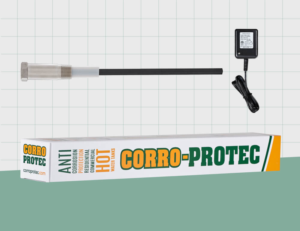 Powered anode rod for 90 to 120 gallons water heaters