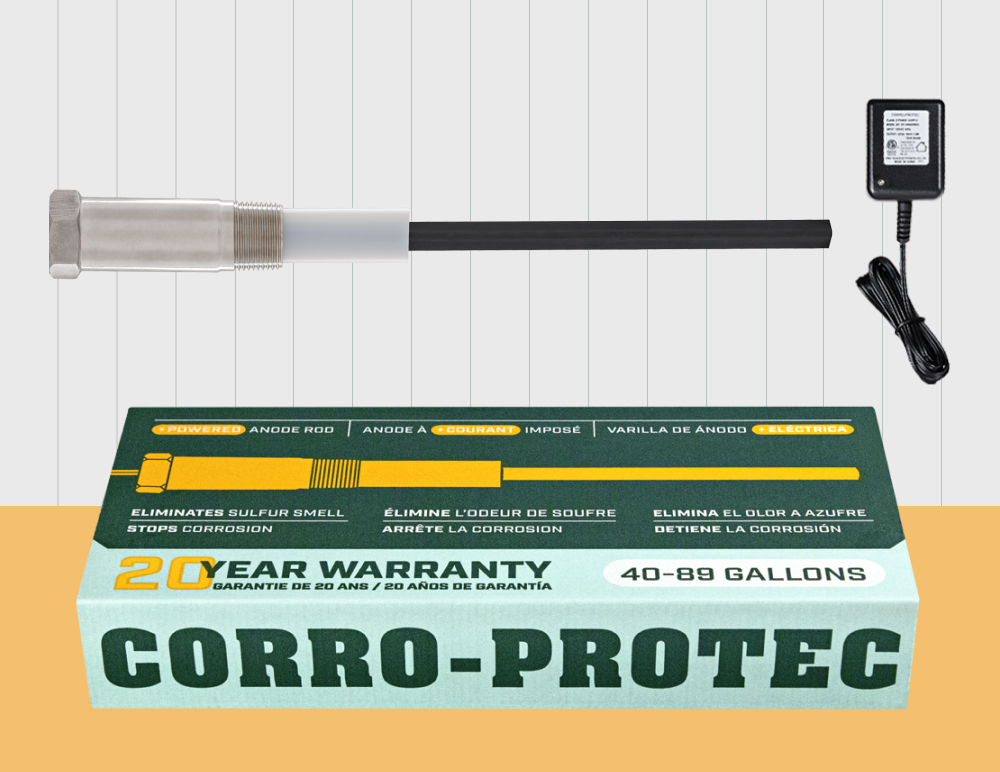 Powered anode rod for water heater