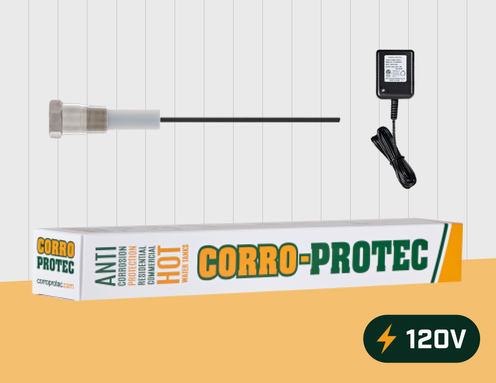Powered Anode Rod for Suburban RV Water Heater plugged on Typical 120-Volts Outlet