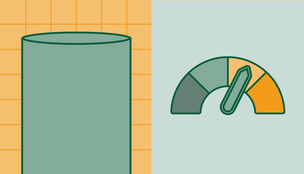 Illustration of a water heater with a thermostat indicating increasing temperature.