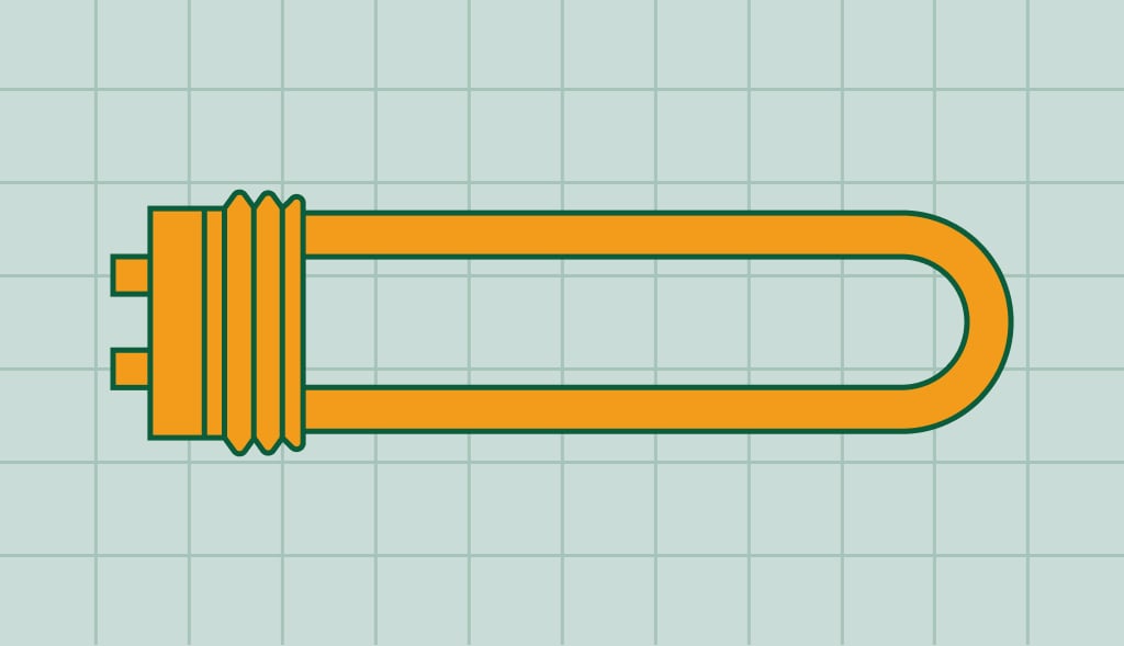 Illustration of a water heater element, showcasing its design and functionality.