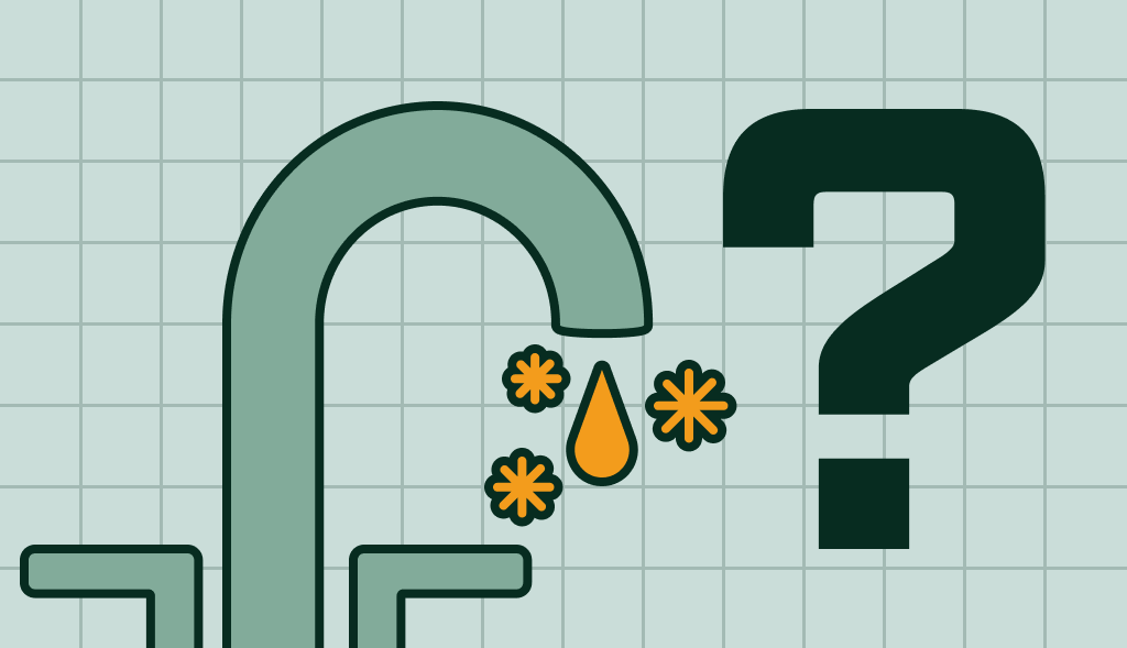 A single faucet with cold water running out, while the hot water side remains dry.