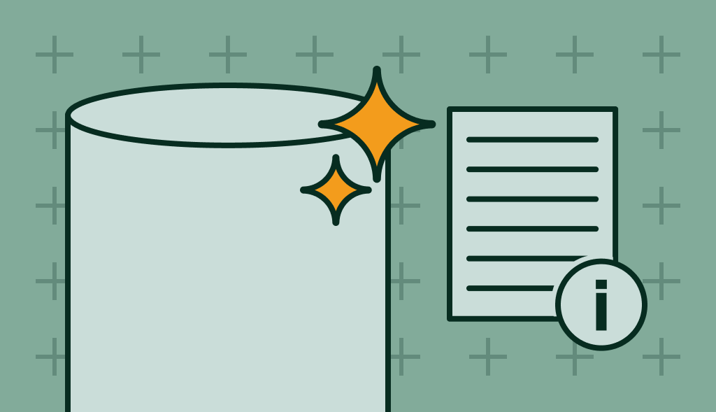 Illustration of a clean water heater with sparkle icons and info sheet, representing a guide on cleaning a water heater.