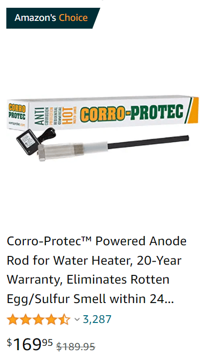 Ang Corro-Protec anode ay ang pinakamahusay na alternatibong VS water softener shower head